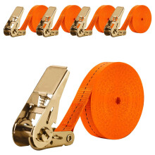 JOZMMZEOOA Ratchet Tie Down Straps Heavy Duty, 8M x 2.5CM (315.0" x 0.98"), 1000kg Load Capacity, Adjustable Tensioner Straps for Van, Trailer, Cargo