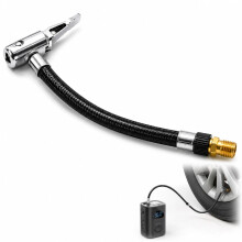 LKTFATD JZK Tyre Inflator Connector with Lever Lock, Push-On Schrader Valve Adapter, Inflator Pump Hose Extension for Car Motorcycle Bike