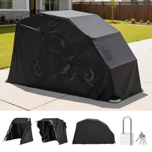 VEVOR VEVOR Motorcycle Storage Shelter with Security Lock, 600D Oxford Flip-Up