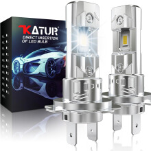 KATUR H7 LED Headlight Bulbs, H7 LED Bulb 26000LM 6000K White 500% Brightness Fanless Waterproof Mini Size Plug and Play Conversion Kit Halogen Repla