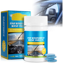 FSLHCY Car Screenwash Tablets 100PCS Car Windshield Washer Tablets Effervescent Wiper Fluid Solid Concentrated Screenwash Washer Fluid Car Window Cle
