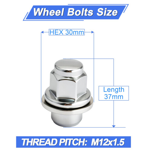20Pcs Wheel Nuts,M12 X 1.5 Alloy Locking Wheel Nuts Silver 1