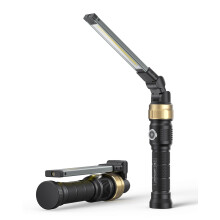 HOTLIGH Rechaegeable Work Light, 5000mAh Magnetic Flashlight with 360 Rotate Foldable Design, 1200 Lumens Led Work Light, Mechanic Light for Car Rep