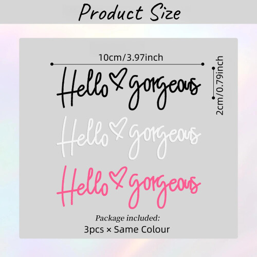 3 Pcs Hello Gorgeous Mirror Stickers, Safe Driving Stickers 1