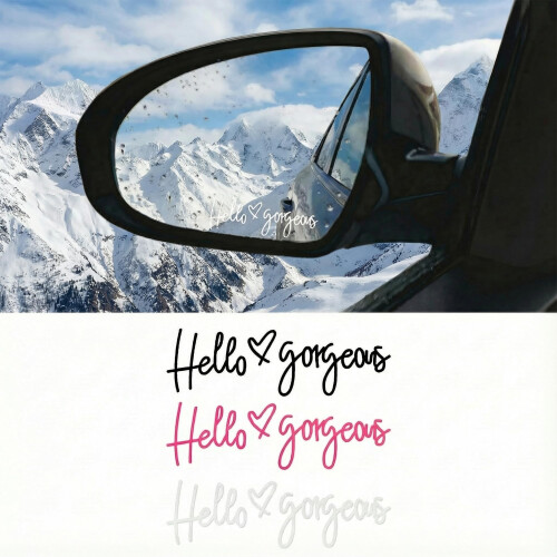 3 Pcs Hello Gorgeous Mirror Stickers, Safe Driving Stickers 2