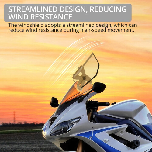 Justech Motorcycle Wind Deflector Adjustable Clip On Windshield Extension 2