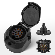 RED WOLF 13-Pin 12V Trailer Socket with Sealing Gaske