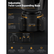 Xtremeauto Car Cup Holder Expander for Large Bottles & Mugs – Adjustable Expanding Base – Universal Vehicle Cup Holder Adapter for Cups, Tumblers