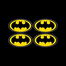 USSP&S 4x Batman Logo Sticker Sign 65x37mm - Vinyl, Car, Skateboard, Motorbike, Superhero