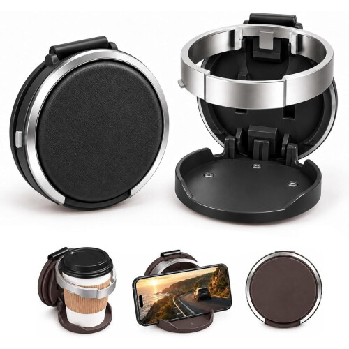 Foldable Car Door Cup Holder With Large Diameter，Black