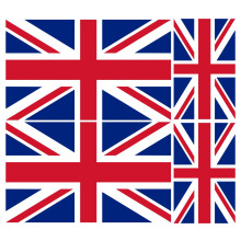 Union Jack Flag Self Adhesive Stickers, Pack of 4