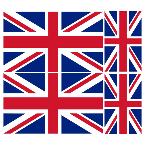 Union Jack Flag Self Adhesive Stickers, Pack of 4