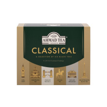 Ahmad Tea Gift Selection Pack | Classical Black Tea Selection | Black Tea & Decaf Tea | 60 Teabags | 6 Tea Blends | Tea Gift Set