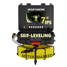 Drain Camera with Self-Leveling, 7'' HD 1080P Sewer Inspection Camera with Meter Marked Cable, Pipe Drainage Cameras with Video & Audio Record, Indus