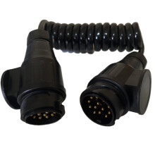 Amazleer 2.0m 13-Pin to 13Pin Coiled Extension Cable, 12V Electric Trailers Trailer Plug Adapter, Coiled Cable 13 Pin for Trailer, Boat, Caravan, Tra