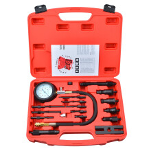 Zoomtools 17Pc Diesel Engine Compression Tester Kit Tool, Professional for Automotive and Tractor, 0-1000PSI Compressor set