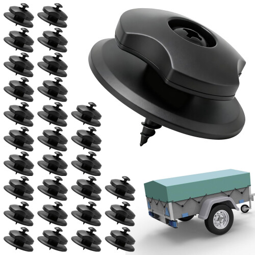 30PCS Trailer Hooks with Screws,Trailer Cover Hooks,Tie Down Button Cleats
