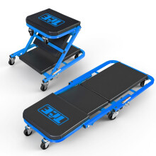 TCE Garage Creeper Seat, 2-in-1 Creepers Automotive, Mechanic Creeper, Foldable Z Garage Creeper with 6 PCS Wheels, Rolling Creeper Garage Seat Lay D