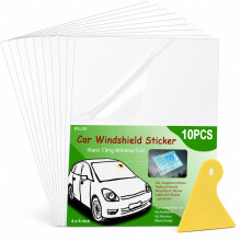 PSLER Car Windshield Sticker, Windshield Applicator, Clear Window Cling Car Inspection Sticker Holder Static Cling Window Film for Cars 10PCS 4 x 6 i