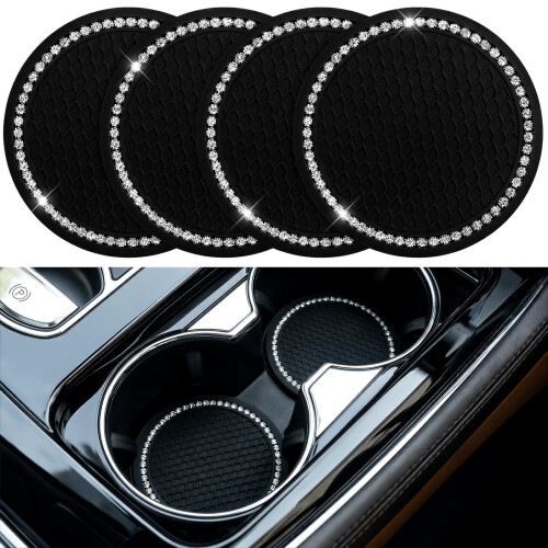 Cobee 4PCS 7cm Car Cup Holder Coaster Bling Car Coasters