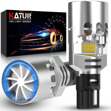 KATUR W16W LED Bulb 700% Brightness, Canbus Error Free 6500K White 6000LM with High-Speed Cooling Fan T15 912 921 LED Bulbs for Reverse Lights, Pack