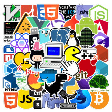 Sanmatic 50pcs Programmer Stickers for Suitcase Skateboard Laptop Computer Water Bottles Car Teens Boys Girls Decal Waterproof