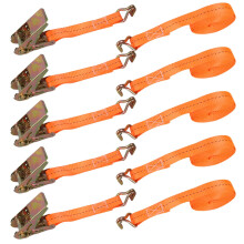 YAYODS 6 Pack Ratchet Straps (5m x 25mm), 800kg Break Strength Heavy Duty Ratchet Strap with J Hooks, Tie Down Straps for Roof Rack, Cargo, Motorcycl