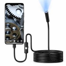 Type-C Endoscope Camera, IP67 Waterproof 6 LED USB Borescope for Android & PC - Length: 2m