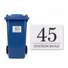Personalised Bin Numbers for Wheelie Bins | 15x10cm Custom Bin Stickers for Wheelie Bins & Recycling | Waterproof Wheelie Bin Stickers | House Number