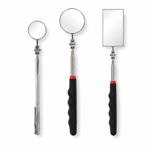3 Pack Telescopic Inspection Mirror, 360 Rotating Round & Rectangle Mirror
