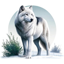 Wolf Scene Vinyl Decals, Arctic Stickers for Wall, Car and Laptop 20cm 7cm