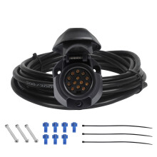 Qiping Trailer Socket Harness 13 Pin Female Pre-Wired 2 m Cable (8 x 1.5 mm² Wires) for Trucks, Caravans, Bike Carriers, Tractors, RV