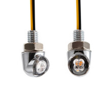 evomosa Mini LED motorcycle Turn Signal light amber side marker indicator 12V for custom street motorcycle chopper cruiser 8mm screw (Silver)