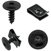 40 Sets of Automotive Self-Tapping Screw & U-Clip Fastener – Car Body Fixing Screws and Metal U-Nut Clips for Vehicle Trim and Panel Repairs