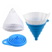 50 Pcs Paper Paint Filters and 1 Pc Silicone Funnel, 190 Micron Nylon Mesh Cone Disposable Paint Strainers for Automotive Spray Guns, Art Painting, C