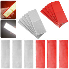 Abnaok 10pcs Self Adhesive Trailer Rectangular Reflectors Car Rear Reflectors for Gate Posts, Trailer Motorcycle Caravan Truck Safety Reflective (Non