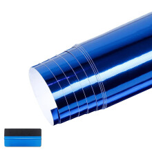 NewL High Stretchable Mirror Chrome Mirror Flexible Vinyl Wrap Sheet Roll Film Car Sticker Decal Sheet (Blue, 60cm x 150cm)