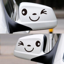 Smiley Face Car Stickers | Funny Winking Face Car Stickers for Car Door Mirror Wing Mirrors | Cute Smile Vinyl Decal Sticker for Side View Mirrors fo