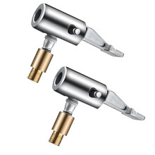 CEEGEWW 2 Pcs Tyre Inflator Adaptor,Tire Air Chuck,Air Pump Adaptors,Tyre Valve Air Pump Clip,Tire Valve with Locking Function,Threaded Zinc Alloy Ha