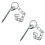 AB Tools 2pk Round Cotter Pin & Chain 10mm by 110mm Trailer Tipper Tailgate Tailboard 1