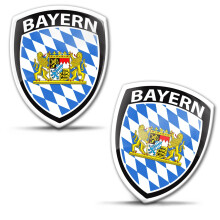 Biomar Labs Bavaria Shield Badge Flag Sticker for Car Moto 3D 2 Pack F 217
