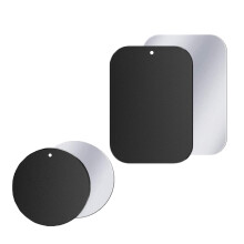 sphires 4 Pack Metal Plate for Magnetic Phone Car Mount 2 X Round and 2 X Rectangular Metal Plate for Car Magnetic Phone Holder
