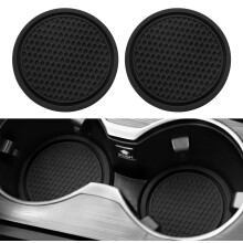 GaRhomxy 2 Pack Black Car Cup Holder Coasters, Universal Anti-Slip Car Cup Holder Inserts, Car Accessories for Car, SUV, Truck