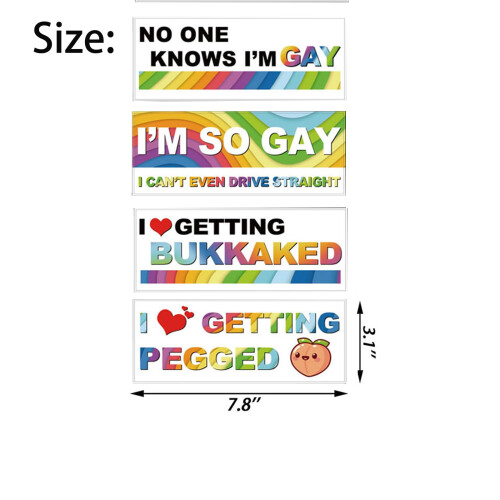 10 Pcs Bumper Decals Rainbow Funny Car Stickers 1