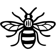 postwalldecor Made In Manchester Bee Sticker | Manchester Worker Bee Car Bumper Sticker Decal Vinyl 12 x 12 cm | Proud to be Mancunian Sticker for Ca