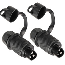 DARKGUARD 2Pieces 3 Pin Tractor Plug 12v 24v,Norm Din 9680,3 Flat Terminals,Waterproof 3pin Trailer plug,3 pin Caravan Plug Male for Van Towing RV To