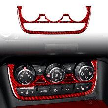 Carbon Fiber Cover Trim Sticker Accessories Decoration Compatible with Audi TT MK2 8J 2006-2014 (Red, AC Control Panel 06)