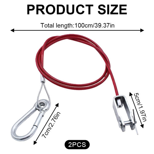 Harnovlis 2 PCS Trailer Breakaway Cable, 1 Meter Safety Cable for Common Braked Trailers 1