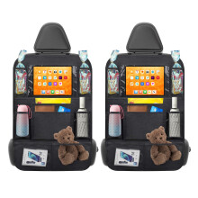 2 Pack Car Seat Organiser, Multi Pocket Car Organisers, Car Backseat Organiser with Screen Tablet Holder, WaterProof Car Organiser Back Seat Protecto