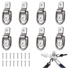 Chovize 8Pcs D-Ring Tie Down Anchors, Heavy Duty Steel Trailer Tie Down Hooks, Screws Truck D Lashing Ringsfor Loads on Car SUV Trailers Truck Camper